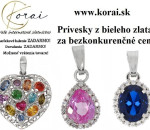 Prívesky z bieleho zlata Korai